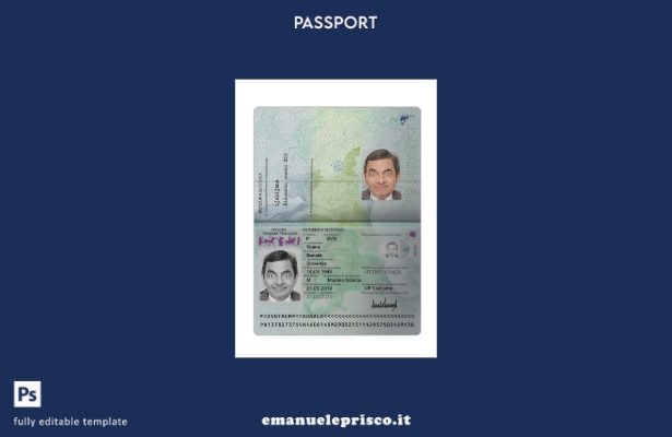 modello presente di passaporto sloveno in stile verificato